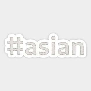 #asian - white on black Sticker